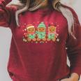 Christmas Library Gingerbread Man Books Lover Bookworm Raglan Sleeve Sweatshirt Heather Dust