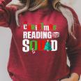 Christmas Reading Squad Xmas Book Lover Bookworm Literature Raglan Sleeve Sweatshirt Heather Dust
