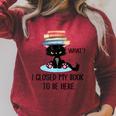 I Closed My Book To Be Here Cat What Cat Books Lovers Raglan Sleeve Sweatshirt Heather Dust