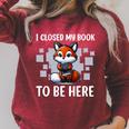 I Closed My Book Book Reader Cute Fox Book Lover Comfort Colors Crop Top Raglan Sleeve Sweatshirt Heather Dust