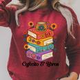 Coffee & Book Lover Reader Mexican Spanish Cafecito & Libros Raglan Sleeve Sweatshirt Heather Dust