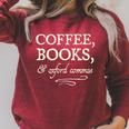Coffee Books & Oxford Commas Funny Grammar Snob T-Shirt Raglan Sleeve Sweatshirt Heather Dust