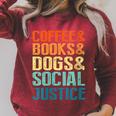 Coffee Books Dogs Social Justice Tee Raglan Sleeve Sweatshirt Heather Dust
