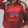 Coffee And Books I Love Them Both Vintage Retro Book Lover Raglan Sleeve Sweatshirt Heather Dust