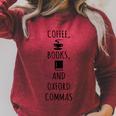 Coffee Books And Oxford Commas Reading T-Shirt Raglan Sleeve Sweatshirt Heather Dust