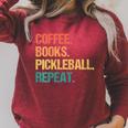 Coffee Books Pickleball Reading Lovers Bookworm Raglan Sleeve Sweatshirt Heather Dust