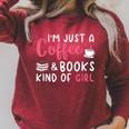 Coffee Lover Saying For Women Book Reading Club Librarian Raglan Sleeve Sweatshirt Heather Dust