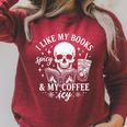 Coffee Skeleton I Like My Books Spicy And My Coffee ICY Raglan Sleeve Sweatshirt Heather Dust Coffee Skeleton I Like My Books Spicy And My Coffee ICY Raglan Sleeve Sweatshirt Heather Dust