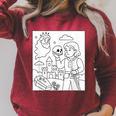 Coloring Book Hamlet Ghost Yorick Castle Shakespeare Play Raglan Sleeve Sweatshirt Heather Dust