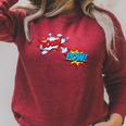 Comic Book POW Shirt BOOM Retro Superhero Costume Raglan Sleeve Sweatshirt Heather Dust Comic Book POW Shirt BOOM Retro Superhero Costume Raglan Sleeve Sweatshirt Heather Dust