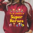 Comic Book Super Hero Student Spanish Teacher Tshirt Men Women Kids Raglan Sleeve Sweatshirt Heather Dust
