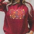 Consejera Escolar Cute Floral Counselor With Books & Owl Raglan Sleeve Sweatshirt Heather Dust
