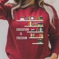 Cool Africa Education Is Freedom Library Book Raglan Sleeve Sweatshirt Heather Dust Cool Africa Education Is Freedom Library Book Raglan Sleeve Sweatshirt Heather Dust