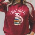 Cool Axolotl Reading Library Book Lover Reading Women Men Raglan Sleeve Sweatshirt Heather Dust