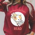 All The Cool Cats Read Book And Cat Lover Raglan Sleeve Sweatshirt Heather Dust All The Cool Cats Read Book And Cat Lover Raglan Sleeve Sweatshirt Heather Dust