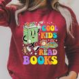 Cool Kids Read Books Teacher Bookworm Librarian Book Lover Raglan Sleeve Sweatshirt Heather Dust