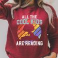 All The Cool Kids Are Reading For a Book Lovers Raglan Sleeve Sweatshirt Heather Dust
