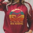 All The Cool Kids Are Reading Books Raglan Sleeve Sweatshirt Heather Dust