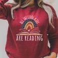 All The Cool Kids Are Reading Teacher Life Read Books Raglan Sleeve Sweatshirt Heather Dust
