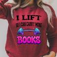 Cool Lift So I Can Carry More Books Reader Workout Saying Raglan Sleeve Sweatshirt Heather Dust