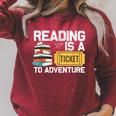 Cool Reading For Men Women Read Books Library Book Lovers Raglan Sleeve Sweatshirt Heather Dust