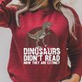 Cool Reading Teacher For Men Women Read Books Dinosaur Book Raglan Sleeve Sweatshirt Heather Dust