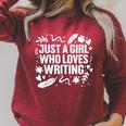 Cool Writing For Women Girls Book Writer Author Poetry Raglan Sleeve Sweatshirt Heather Dust