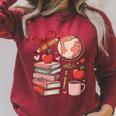 Coquette Teacher School Supplies Bows Books Globe Apple Cute Raglan Sleeve Sweatshirt Heather Dust Coquette Teacher School Supplies Bows Books Globe Apple Cute Raglan Sleeve Sweatshirt Heather Dust