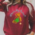 Corduroy Where's My Button Teddy Bear Retro Children's Book Raglan Sleeve Sweatshirt Heather Dust