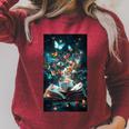 Cosmic Botanical Book Lover Reading Raglan Sleeve Sweatshirt Heather Dust