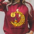 Cozy Halloween Coloring Book Adult Coloring Raglan Sleeve Sweatshirt Heather Dust