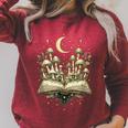 Crescent Mushroom Book Fungi Art Woodland Mystical Night Raglan Sleeve Sweatshirt Heather Dust