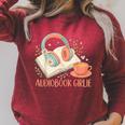 Cute Audiobook Girl Aesthetic Book & Tea Love Raglan Sleeve Sweatshirt Heather Dust