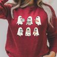 Cute Boo Ghost Read More Books Halloween Book Lover Raglan Sleeve Sweatshirt Heather Dust
