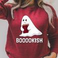 Cute Bookish Halloween Ghost Readers And Book Lovers Raglan Sleeve Sweatshirt Heather Dust