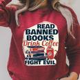 Cute Bookworm Tees Read Banned Books Drink Coffee Small -Adults Raglan Sleeve Sweatshirt Heather Dust