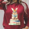 Cute Bunny Reading Book Back To School Easter Raglan Sleeve Sweatshirt Heather Dust Cute Bunny Reading Book Back To School Easter Raglan Sleeve Sweatshirt Heather Dust