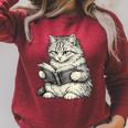 Cute Cat Reading Book Classic Bookworm Animal Pet Lover Raglan Sleeve Sweatshirt Heather Dust Cute Cat Reading Book Classic Bookworm Animal Pet Lover Raglan Sleeve Sweatshirt Heather Dust