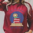 Cute CATS AND BOOKS ARE THE BEST SNOW GLOBE Raglan Sleeve Sweatshirt Heather Dust