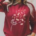 Cute Dandelion Books And School Tools Flower Raglan Sleeve Sweatshirt Heather Dust