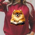 Cute Dog Pomeranian Reading Book Premium Tri-Blend Raglan Sleeve Sweatshirt Heather Dust Cute Dog Pomeranian Reading Book Premium Tri-Blend Raglan Sleeve Sweatshirt Heather Dust