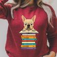 Cute French Bulldog Reading On Pile Of Books Raglan Sleeve Sweatshirt Heather Dust Cute French Bulldog Reading On Pile Of Books Raglan Sleeve Sweatshirt Heather Dust