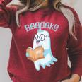 Cute Ghost Book Reading Halloween Teacher Top Men Women Kids Raglan Sleeve Sweatshirt Heather Dust