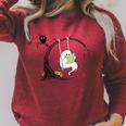 Cute Ghost Costume Reading Book Halloween Raglan Sleeve Sweatshirt Heather Dust