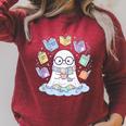 Cute Ghost Reading Books Spooky Magical Tales Witchy Raglan Sleeve Sweatshirt Heather Dust Cute Ghost Reading Books Spooky Magical Tales Witchy Raglan Sleeve Sweatshirt Heather Dust