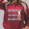 Cute Hamster Reading Book A Woman Can Not Survive On Books Raglan Baseball Tee Raglan Sleeve Sweatshirt Heather Dust Cute Hamster Reading Book A Woman Can Not Survive On Books Raglan Baseball Tee Raglan Sleeve Sweatshirt Heather Dust