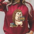 Cute Hedgehog Classics Stories Knowledge Fiction Reading Raglan Sleeve Sweatshirt Heather Dust