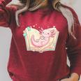 Cute Kawaii Axolotl Book Tea Lover Women Reading Cozy Art Raglan Sleeve Sweatshirt Heather Dust Cute Kawaii Axolotl Book Tea Lover Women Reading Cozy Art Raglan Sleeve Sweatshirt Heather Dust