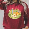 Cute Kawaii Cat Books Flowers Raglan Sleeve Sweatshirt Heather Dust Cute Kawaii Cat Books Flowers Raglan Sleeve Sweatshirt Heather Dust