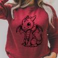 Cute Kawaii Dragon Coloring Book Art Color In Raglan Sleeve Sweatshirt Heather Dust